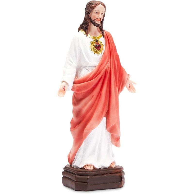 Juvale Sacred Heart of Jesus Figurine for Religious & Christian Decor, Resin, 12"