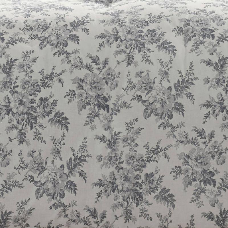 Laura Ashley Laura Ashley Annalise Floral Grey Cotton Bonus Comforter Set