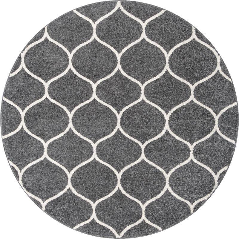 Unique Loom Trellis Frieze Rounded Area Rug