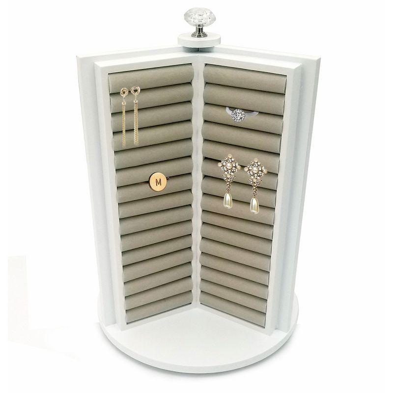 OnDisplay Brooke Spinning Wooden Jewelry Cabinet Organizer - White