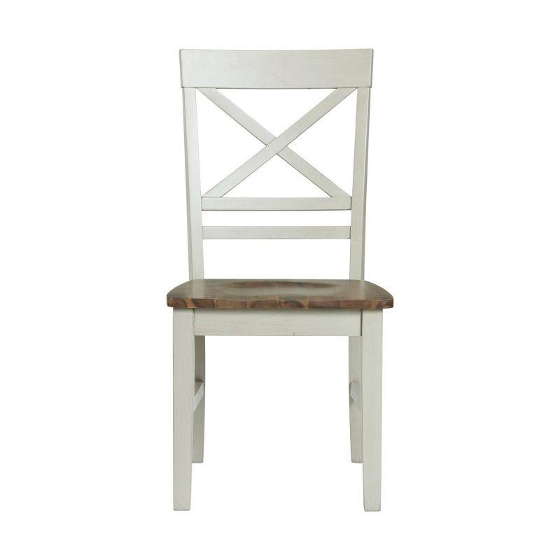 Bedford Transitional 38" High Ladderback Side Chair Set in Natural & Cream