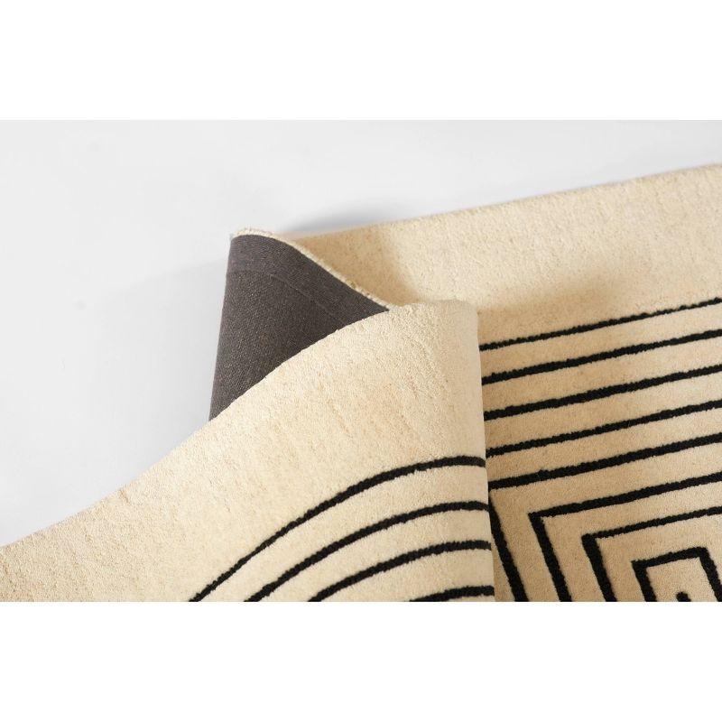 Momeni 3'6"x5'6" Simba Geometric Handtufted Area Rug White: Wool, Medium Pile, Indoor, Abstract Pattern, Rectangle