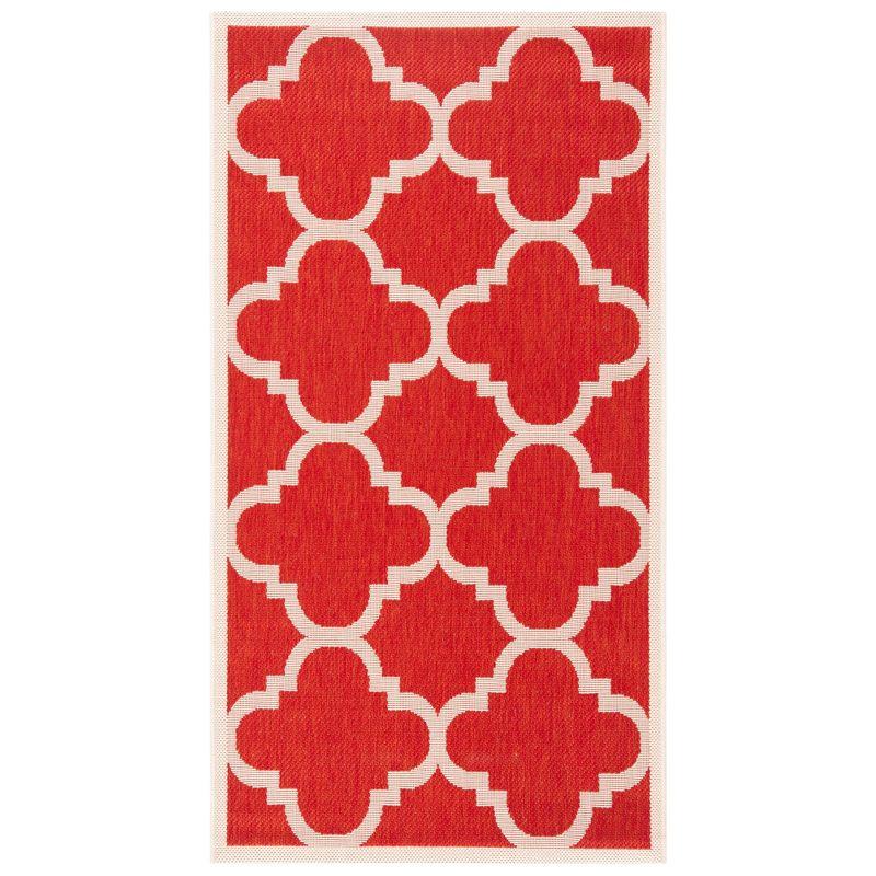 Courtyard CY6243 Power Loomed Indoor and Outdoor Accent Rug - Red - 2'7"x5' - Safavieh