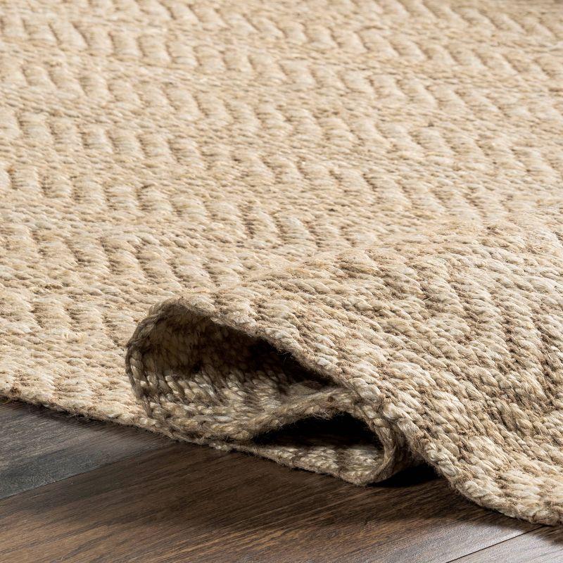 Maui Hand-Tufted Jute Area Rug with Stripes, 4' x 6', Natural