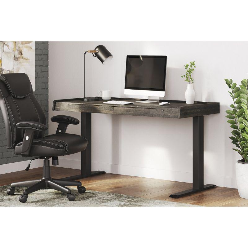 Signature Design by Ashley Contemporary Zendex 55" Adjustable Height Desk, Dark Brown