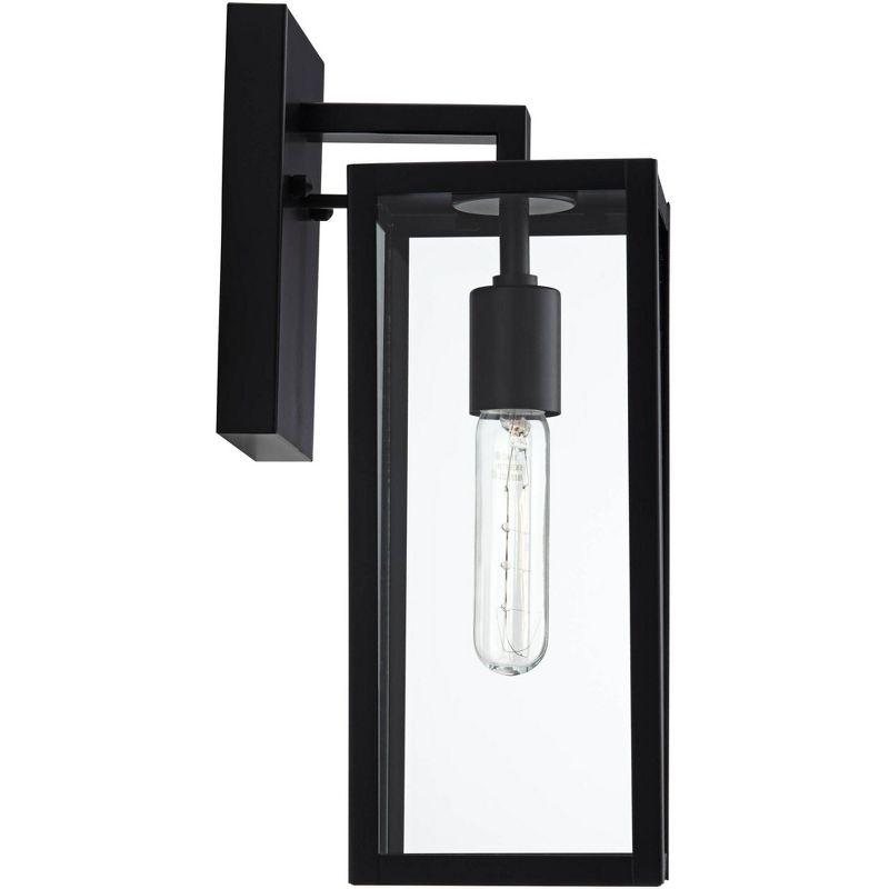 John Timberland Titan Modern Outdoor Wall Light Fixture Mystic Black Dusk to Dawn 14" Clear Glass for Post Exterior Barn Deck House Porch Yard Patio