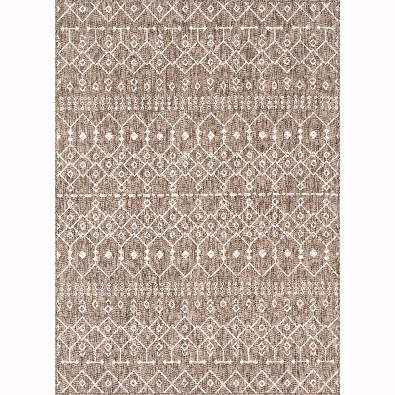 Well Woven Medusa Nord Trellis Brown/Taupe Indoor/Outdoor Flat-Weave Area Rug