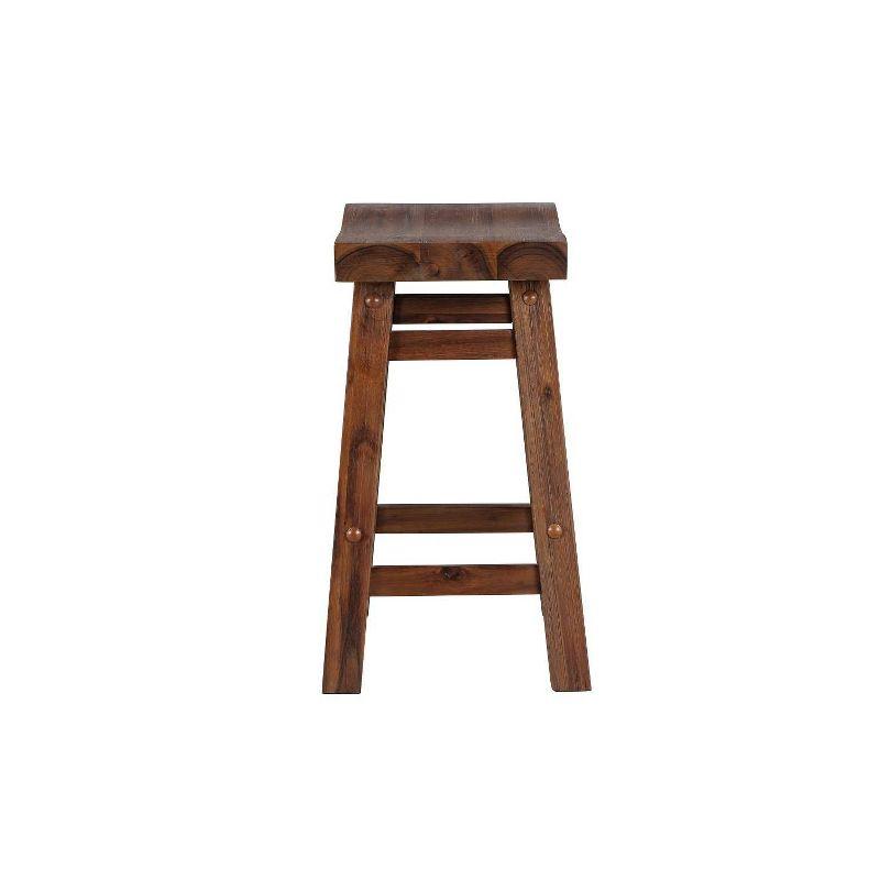 Set of 2 18" Sonoma Saddle Stools, Acacia Wood, Rustic Farmhouse - Boraam