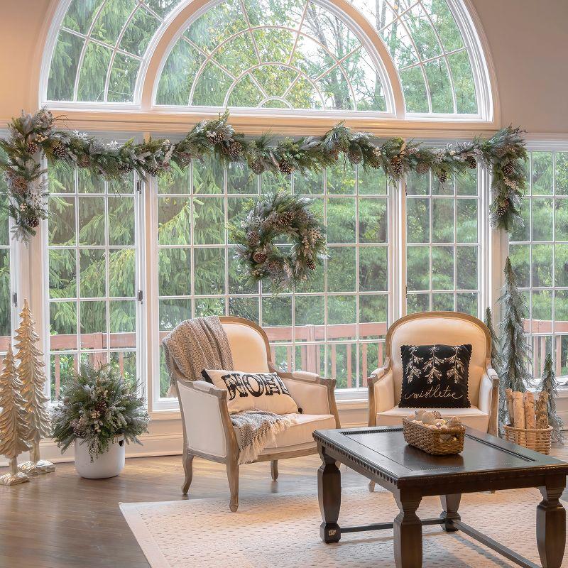 HGTV Home Collection Embroidered Cotton Reversible Throw Pillow