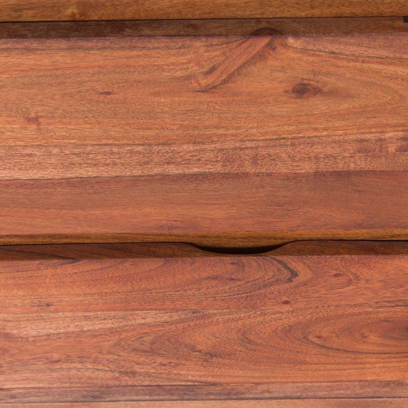 Birch Lane™ Pantai Modern Acacia Wood Dresser or Display Unit With Metal Base, Walnut Brown and Black