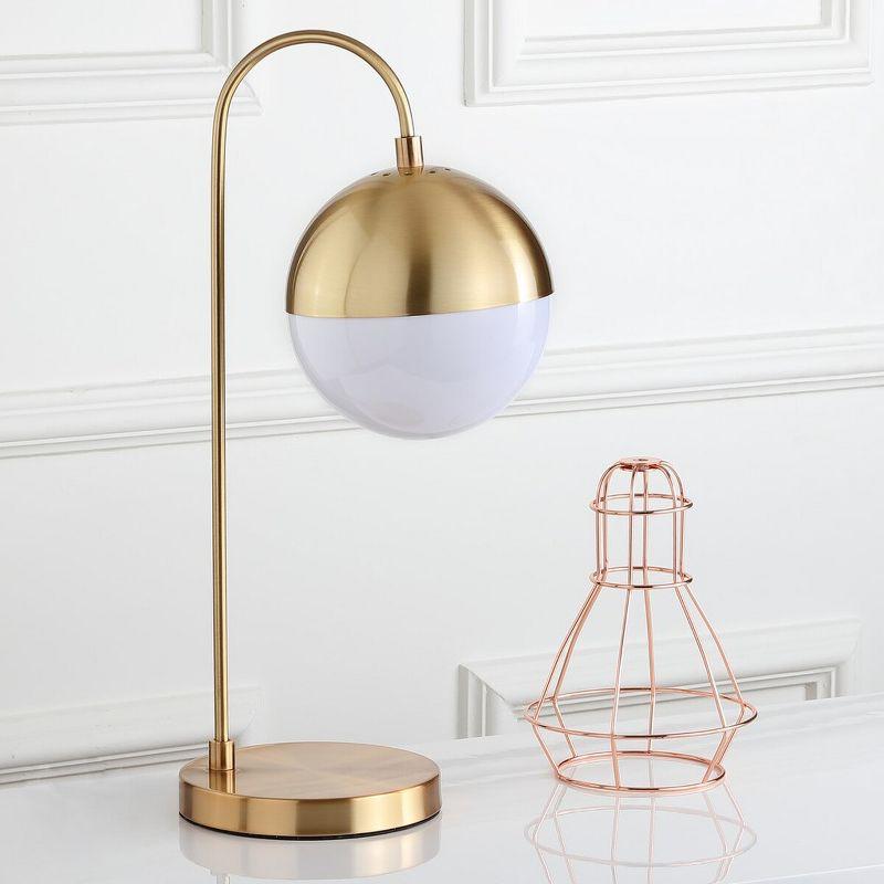 Contemporary Brass Gold 20.5" Desk Lamp with Retro Globe Shade