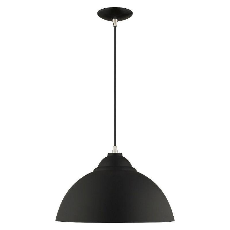 Livex Lighting Metal Shade 1 - Light Chandelier in  Black