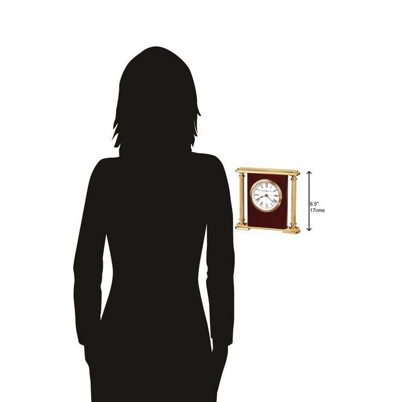 Howard Miller® Table Clocks Glam Roman Numeral Quartz Movement / Crystal Tabletop Clock in Rosewood/Fluted Brass