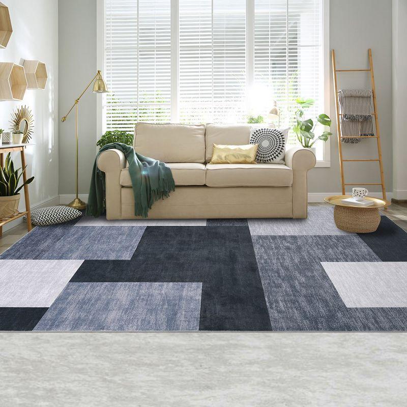 Modern Geometric Area Rug Machine Washable Rugs for Living Room Bedroom