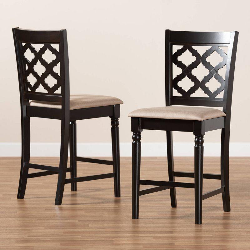 2pc Ramiro Wood Counter Height Barstools - Baxton Studio