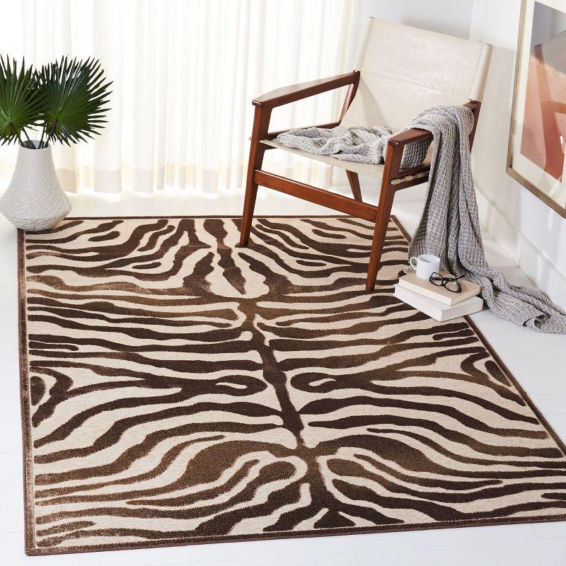 Paradise PAR83 Power Loomed Area Rug - Creme/Brown - 5'3"x7'6" - Safavieh.