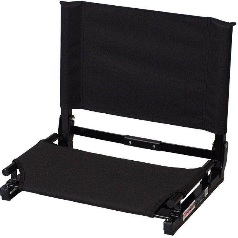 Deluxe Wide Black Canvas Folding Stadium Chair