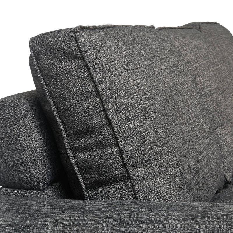 Harmon Dark Gray Microfiber Mid-Century Modern Sectional Sofa