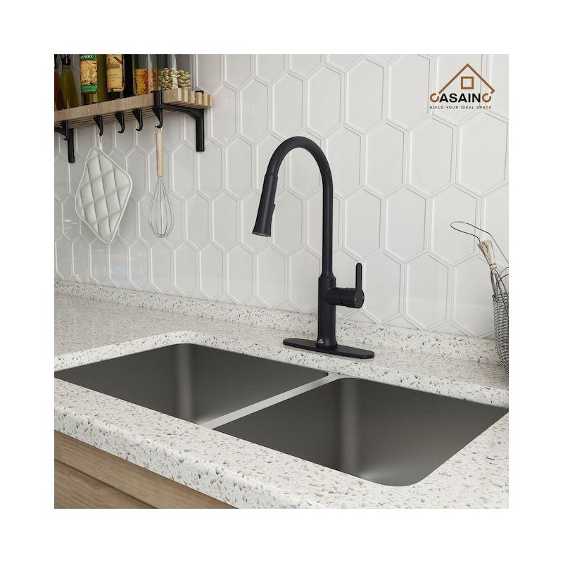 CASAINC 1.8 GPM Single-Handle Pull-Down Kitchen Faucet Single Hole Faucet