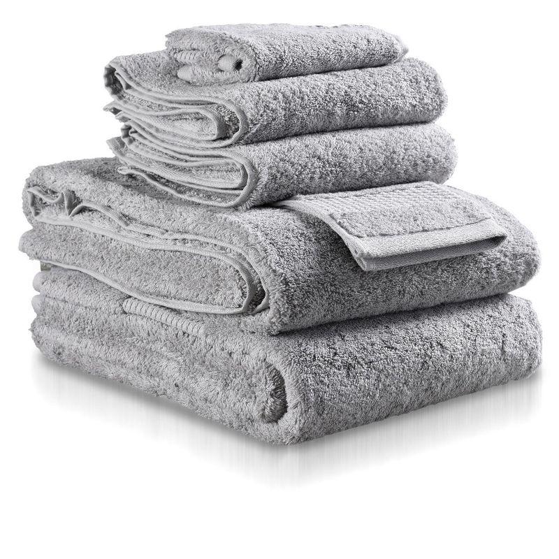 Delilah Home 100% Organic Cotton Towels, 6 piece set (2pcs 13x13,  2pcs 16x30, 2 pcs 30x54)