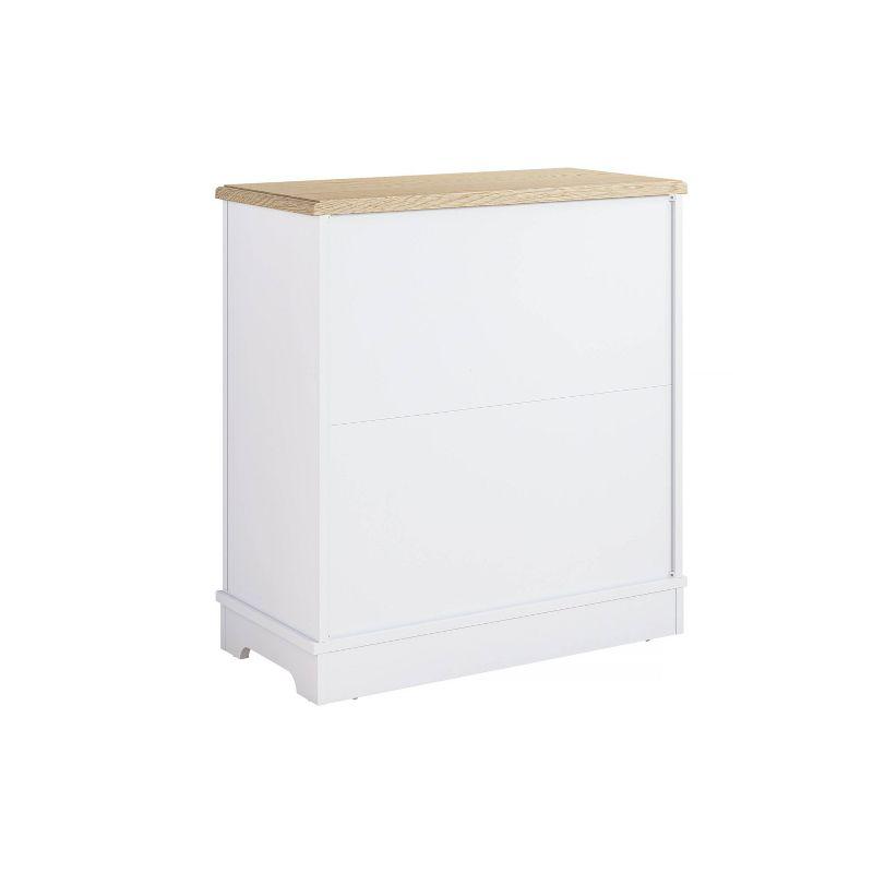 30" Storage Sideboard Buffet Cabinet White - Home Essentials: Rustic Bohemian Style, Adjustable Shelves, Tempered Glass Doors