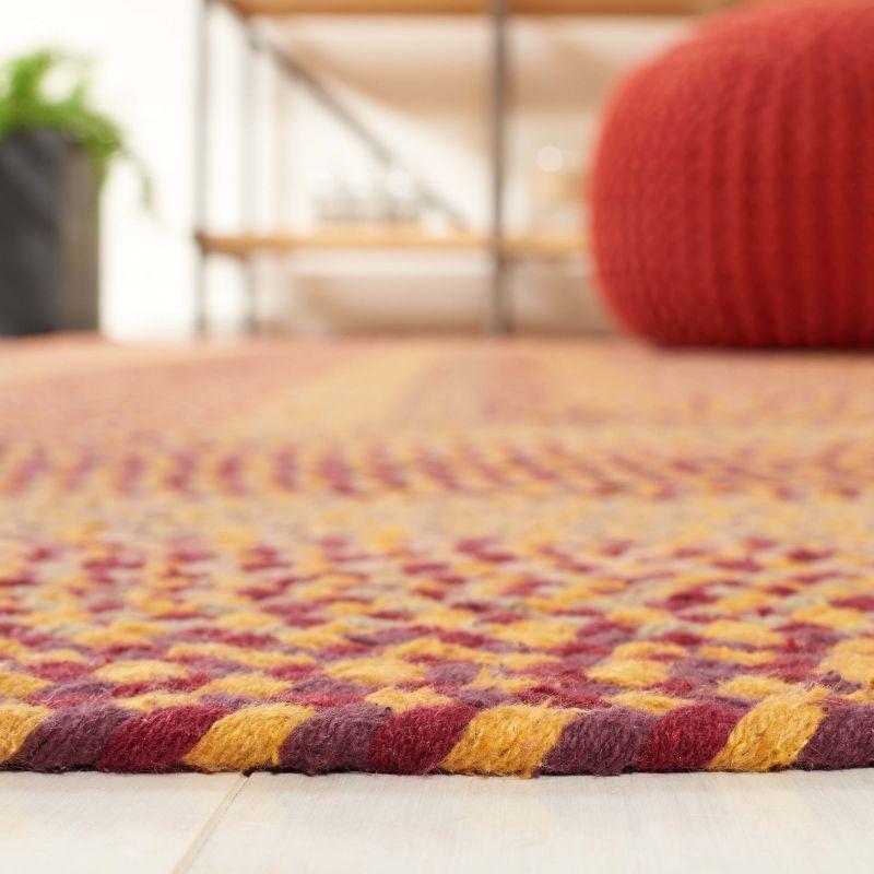 Braided BRD651 Flat Weave Indoor Accent Rug - Yellow/Red - 3'x5' Oval - Safavieh