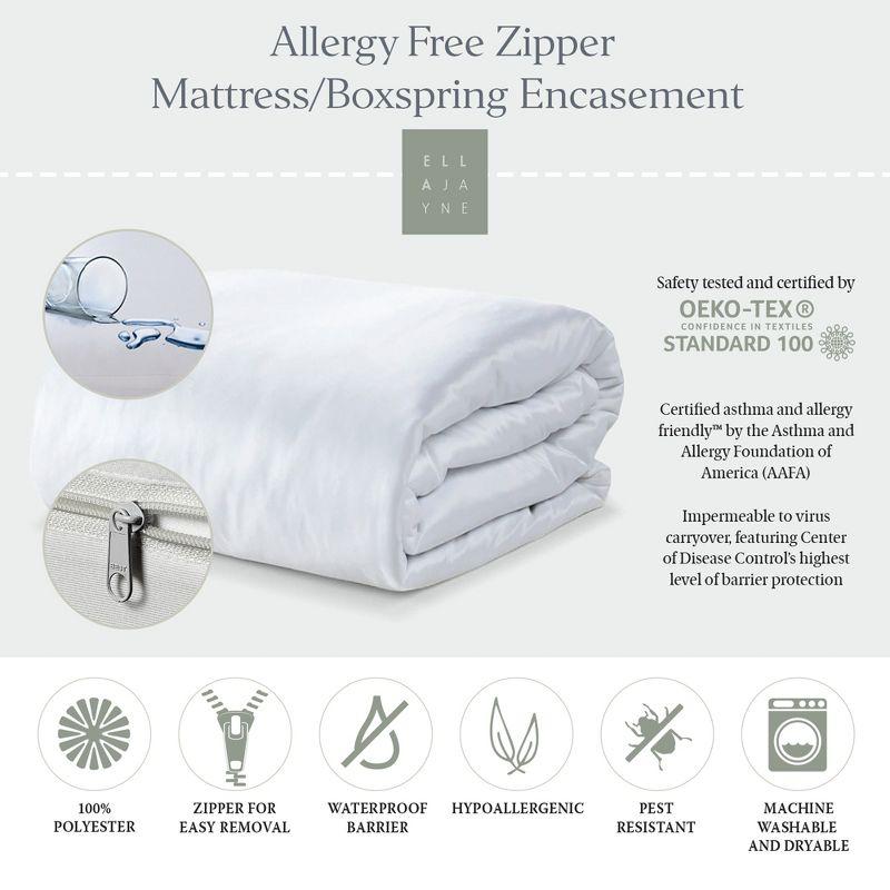 Twin White Waterproof Allergy-Free Mattress Encasement