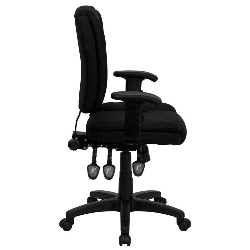 Flash Furniture Mid-Back Multifunction Swivel Ergonomic Task Office Chair with Pillow Top Cushioning and Adjustable Arms