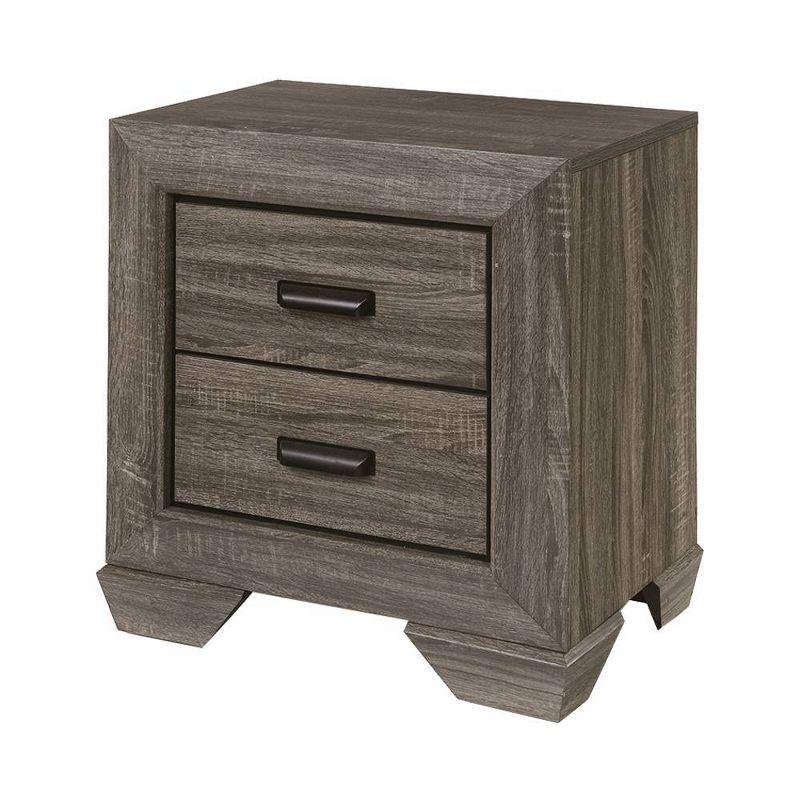 24" Lyndon Nightstand Weathered Gray Grain - Acme Furniture: English Dovetail, Metal Glides, PVC Edging