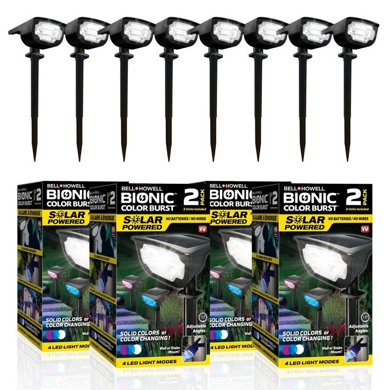 Bell + Howell Solar Powered Color Changing LED Pathway Lights, 8 Pack