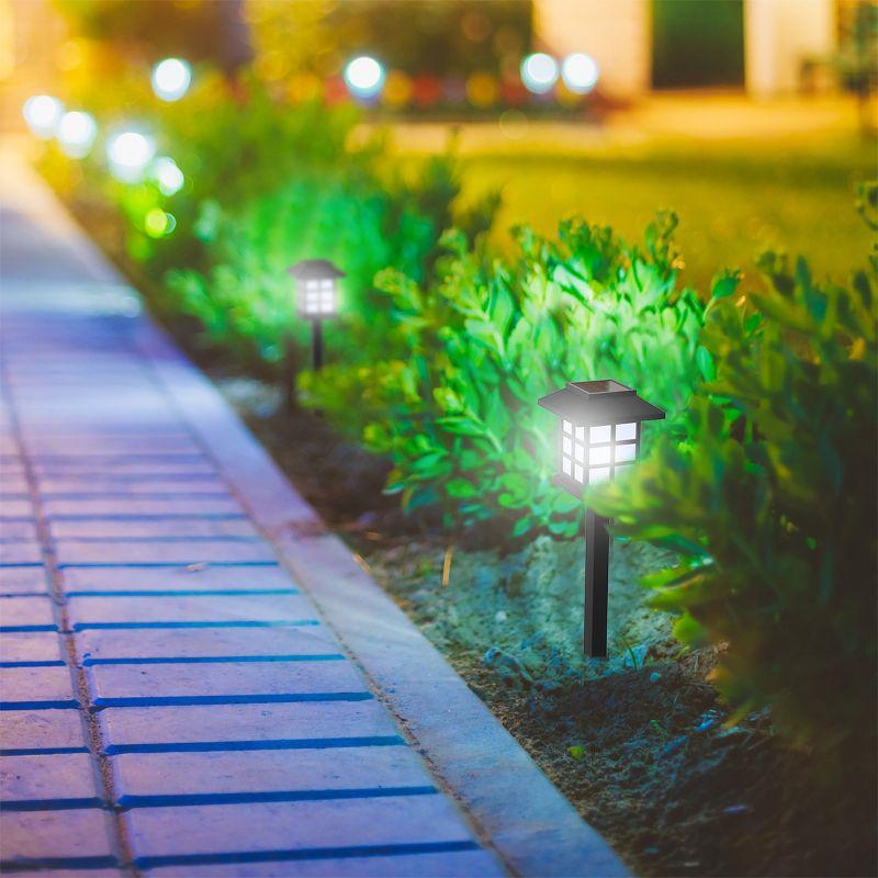 Nature Spring Outdoor Solar LED Garden Lights – Black, 6 Pieces