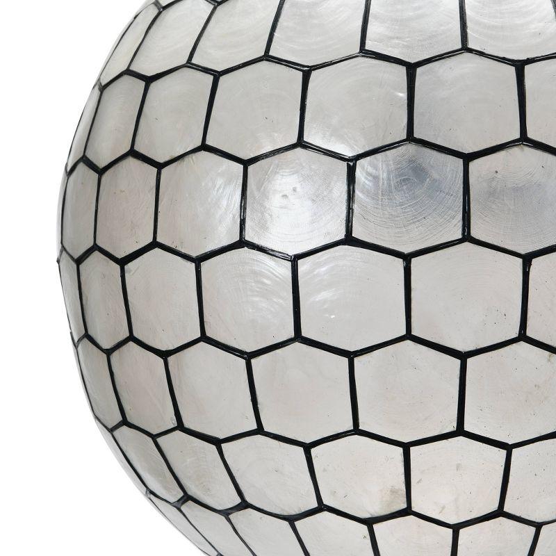 Storied Home 20"x19" Capiz Honeycomb Globe Pendant Light: ETL Listed, UL Certified, Metal Body