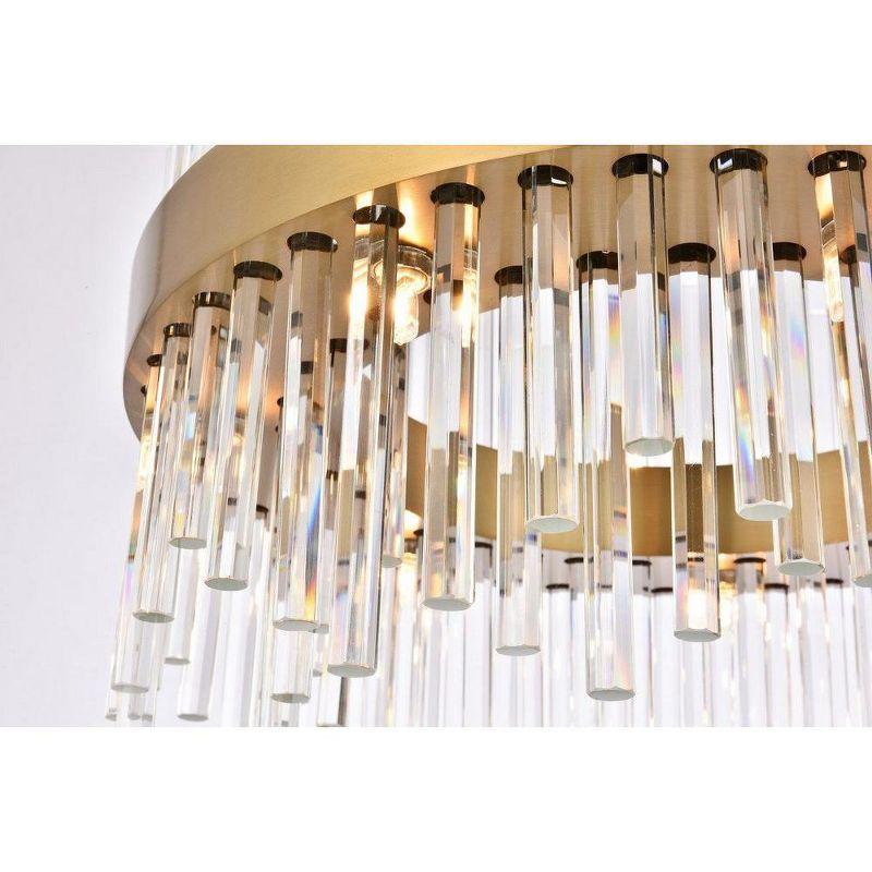 Dallas 14-Light Gold Chandelier with Clear Crystal Rods