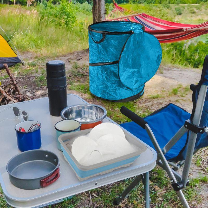 wakeman Wakeman Collapsible Pop Up Trash Can with Zippered Lid - Recycle Bin for Camping or Parties