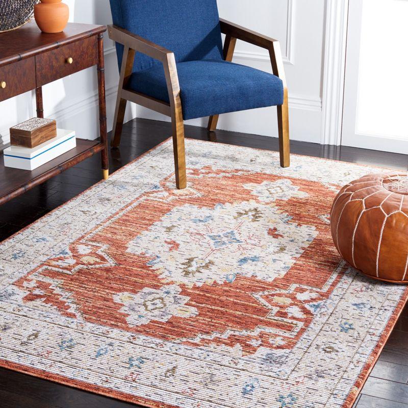 Sierra Ivory and Rust Hand-knotted Wool Area Rug