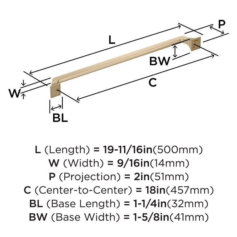 Champagne Bronze 18-Inch Modern Industrial Appliance Pull