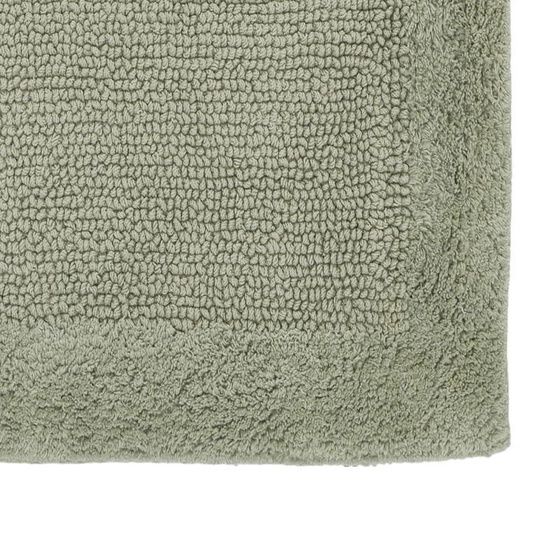 Better Trends Edge 100% Cotton Tufted Reversible Bath Rug 17" x 24" Rectangle - Dark Sage