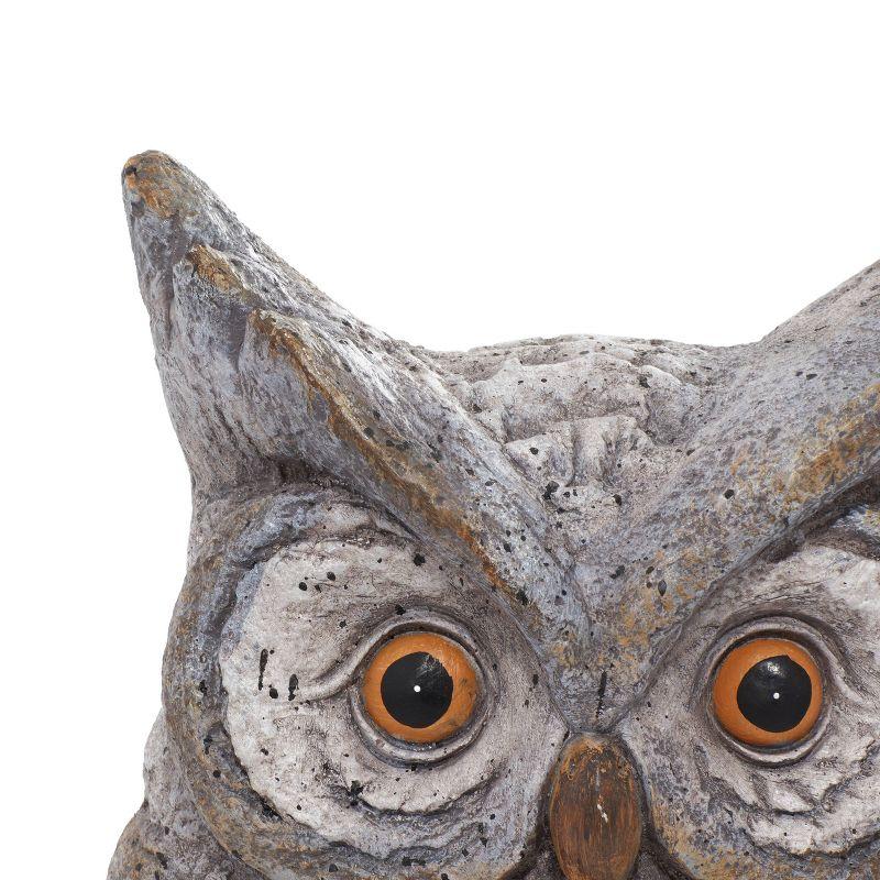 17" x 9" Magnesium Oxide Country Owl Garden Sculpture Gray - Olivia & May