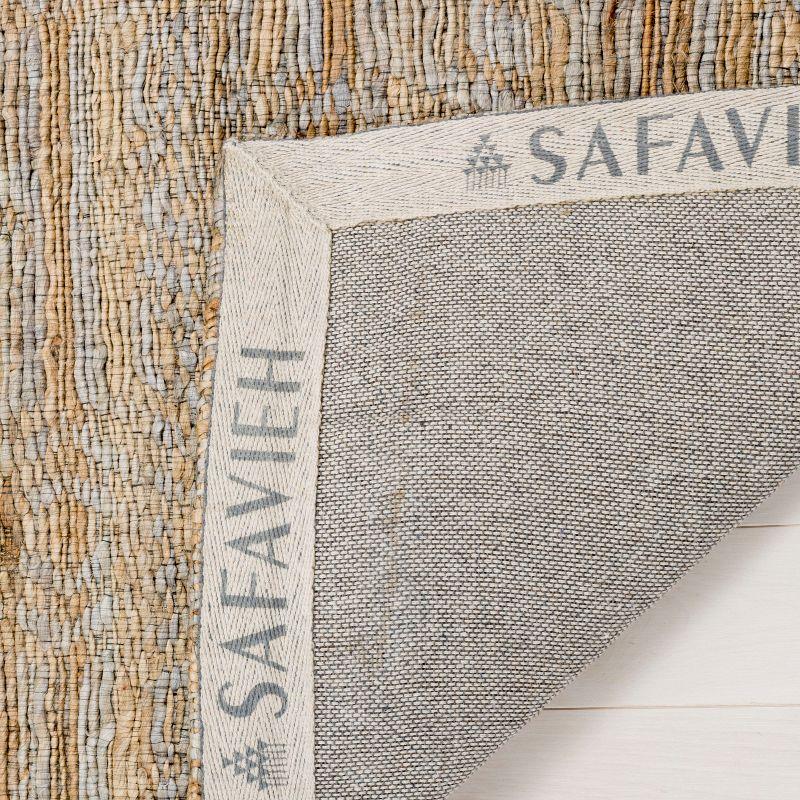 Boho-Chic Gray Cotton Square Hand-Knotted Area Rug