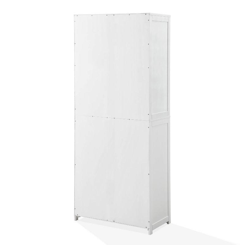 Savannah Tall Pantry White - Crosley: Shaker-Style Doors, 6 Adjustable Shelves, MDF Wood