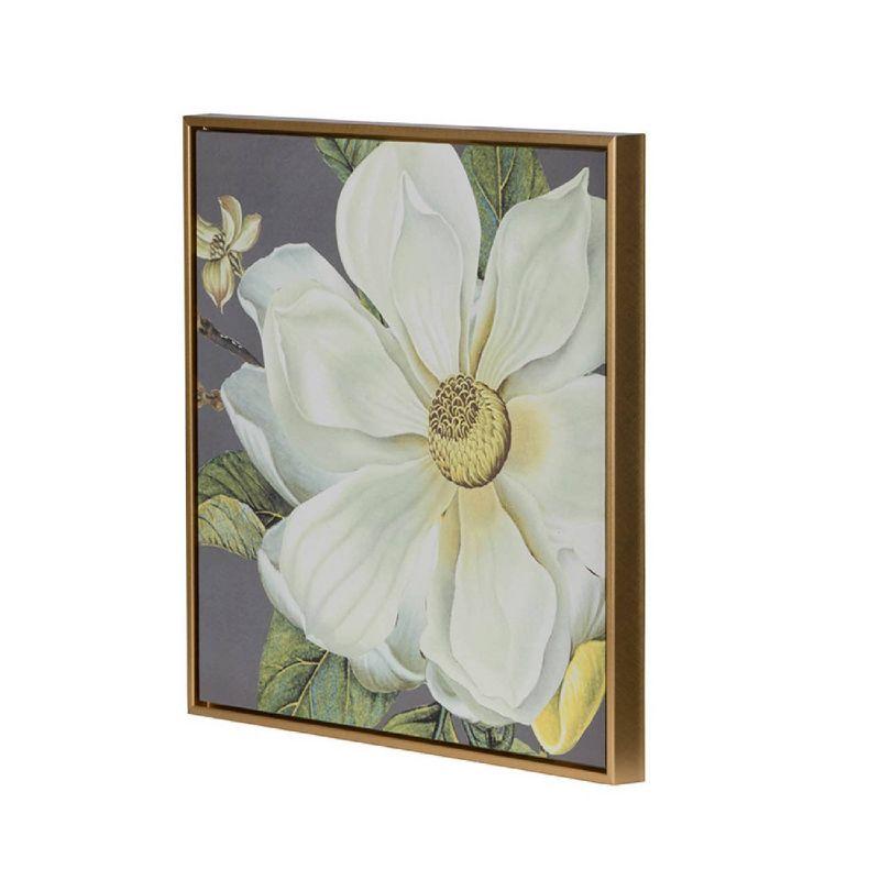 Blooming Florals Framed Wall Art -20"W X 1.5"L X 20"H - Gold