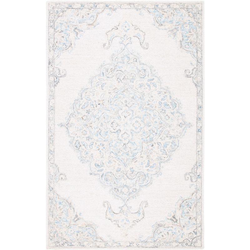 Ivory Elegance Hand-Tufted Wool Rectangular Area Rug, 4' x 6'