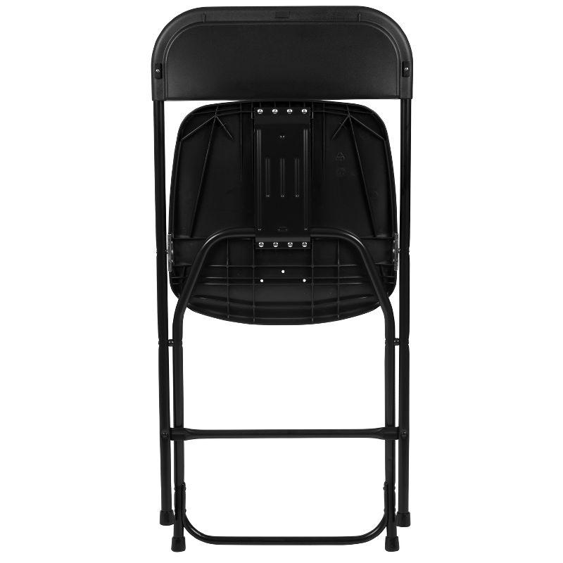 Flash Furniture Hercules Series Plastic Folding Chair Black - 2 Pack 650LB Weight Capacity Comfortable Event Chair-Lightweight Folding Chair