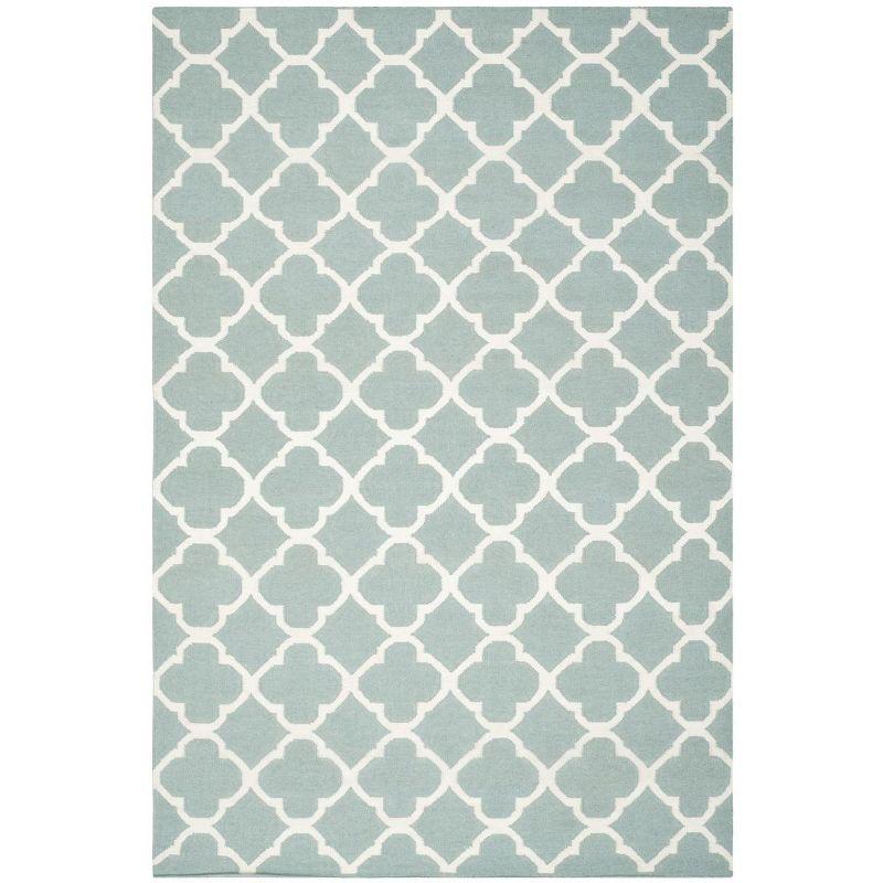 Dhurries DHU627 Hand Woven Area Rug - Blue/Ivory - 6'x9' - Safavieh.