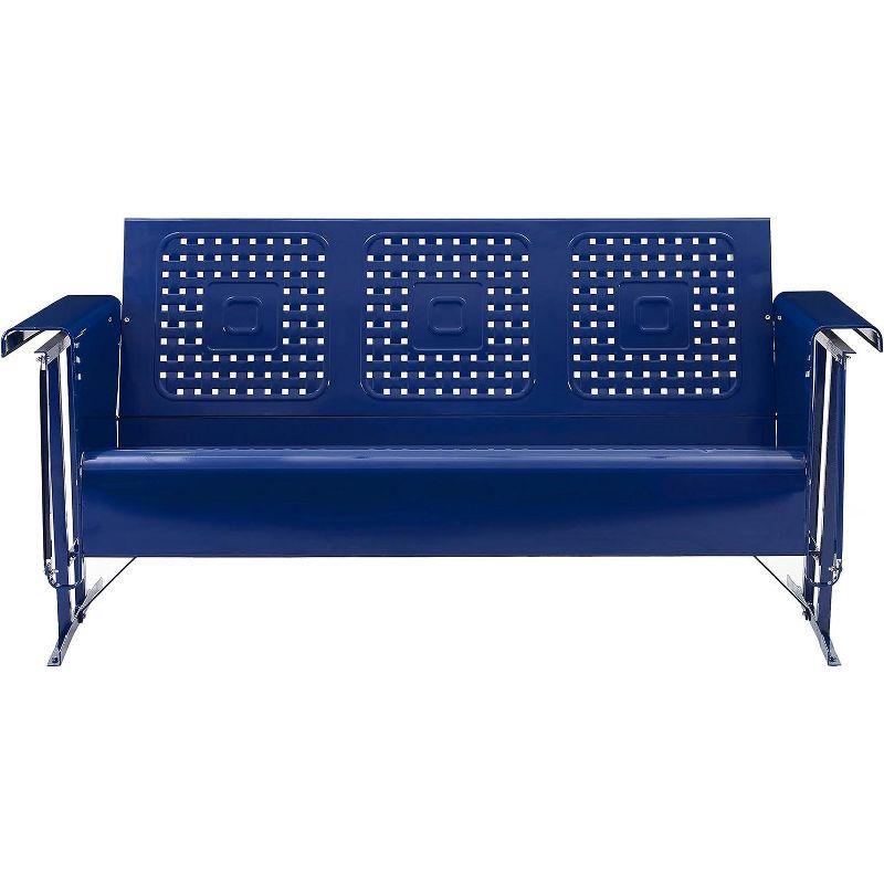 Bates Outdoor Metal Sofa Glider - Navy - Crosley: 3-Person Seating, UV-Resistant, Steel Frame Patio Sofas