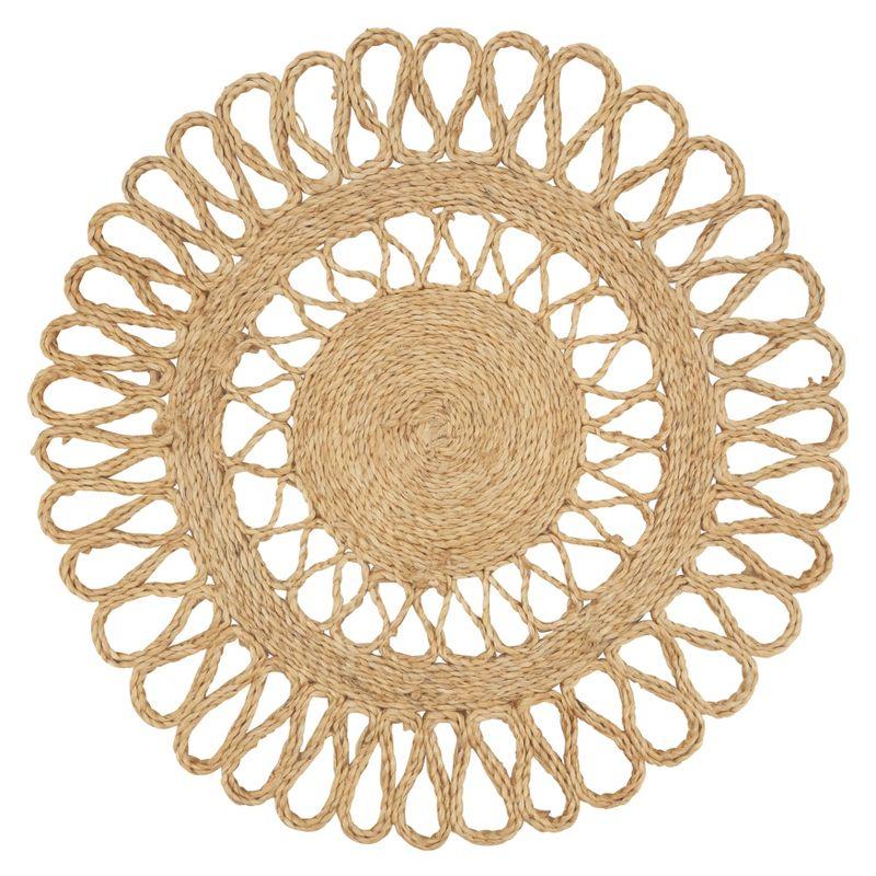 Natural Loopy Jute Round Table Placemats, Set of 4