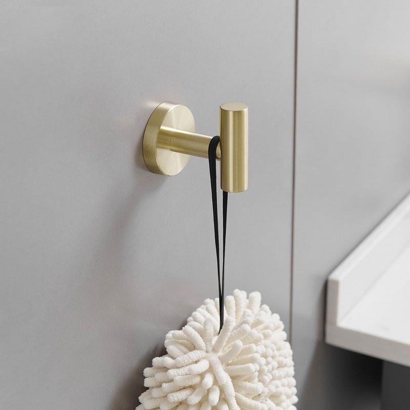 BWE 4-Pieces Round Shape J-Hook Robe/Towel Hook Wall Mount Bathroom Storage Modern