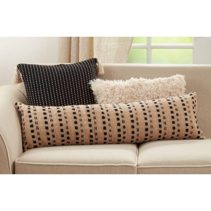 Black and White Cotton Stitched Tassel Euro Pillow Cover