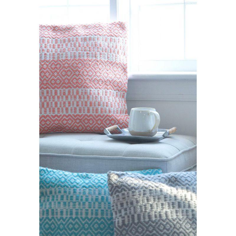 C&F Home Pim Diamond Stripe Aqua Pillow