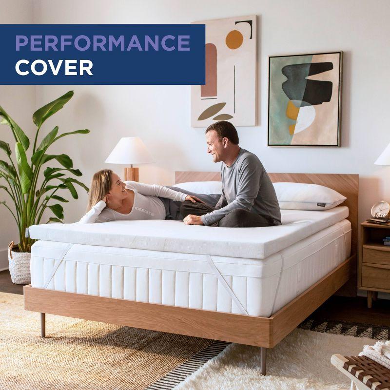 Alwyn Home 3" Memory Foam Mattress Topper, Queen,White